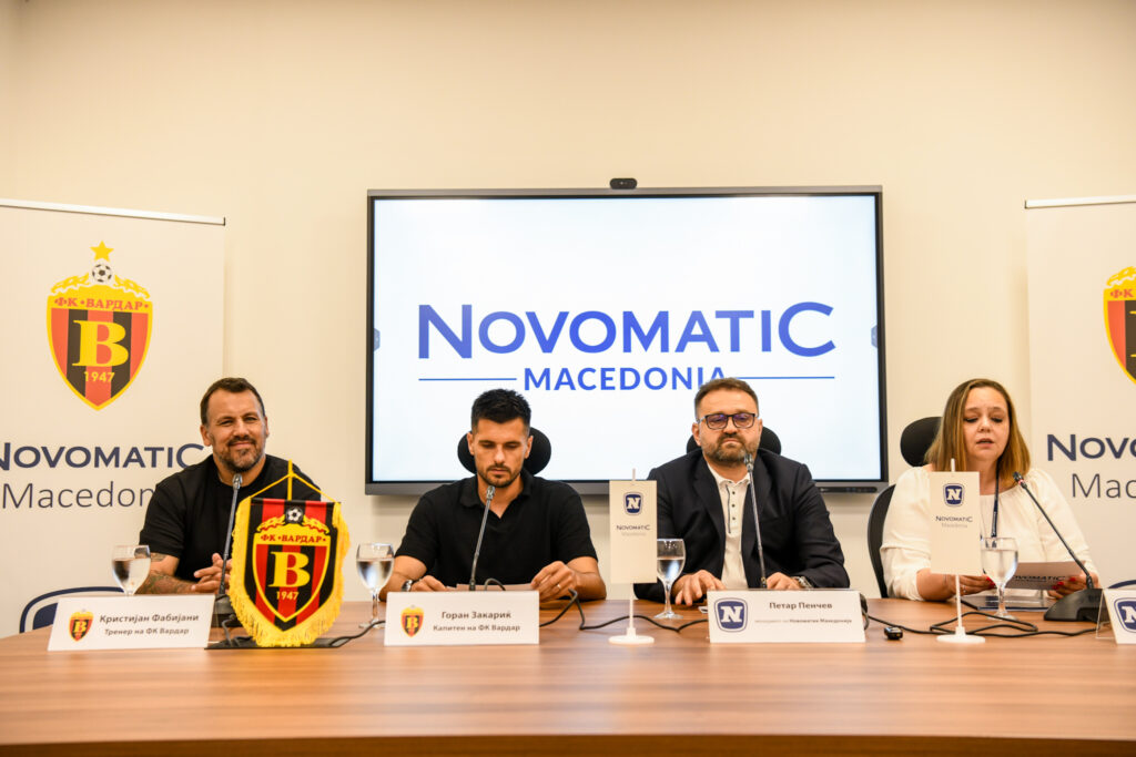 Шампионите продолжуваат заедно: Новоматик Македонија и во следната фудбалска сезона останува генерален спонзор на ФК Вардар